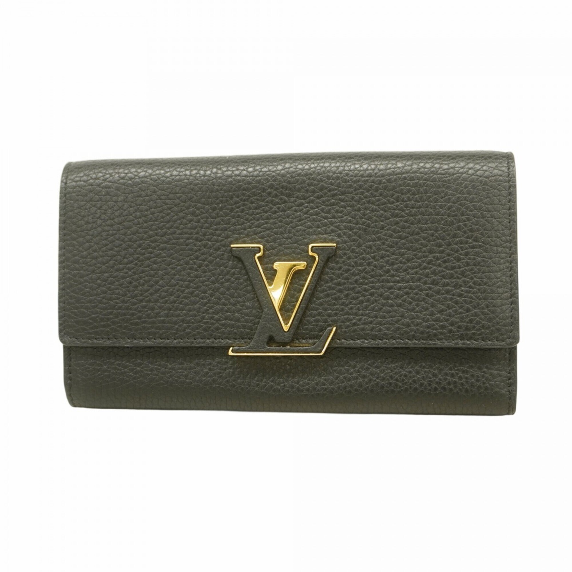 Louis Vuitton Long Wallet, Taurillon Leather, Portefeuille Capucines, M61248,...